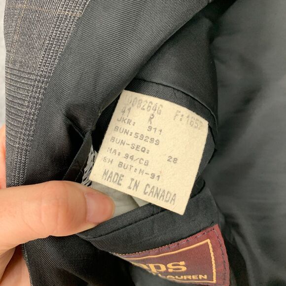 Vintage Ralph Lauren Chaps Blazer Mens 41 Charcoal Wool Two Button Sport Coat - Picture 7 of 13